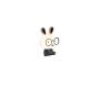 Lamp Table Junior-black & White Rabbit W/ Glasses