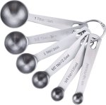 Stainless Steel Measuring Spoons - Set Of 6 Steel Cooking Spoon Kitchen Tool Set