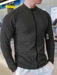 Men's Athletic Zip-up Jacket Lightweight Breathable Sportswear Long Sleeve Quick-dry Fitness Outerwear