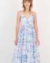Tie Dye Strappy Tiered Dress - L / Purple / Women