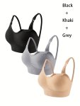 3 Sets Clip Down Maternity Bras Comfy Full Coverage Wireless Breastfeeding Bra Women's Underwear & Lingerie