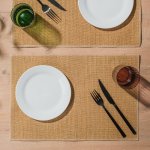 Jute Hemmed Placemats Cream 4 Pack