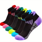 Random 1PC Unisex Ankle Athletic Socks Low Cut Cushioned Breathable Running Performance Sport Tab Cotton Socks For Outdoor Activ