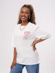 Edge Graphic Print Cotton Crew Neck T-Shirt - S White
