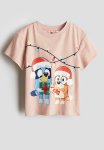 Printed T-Shirt - Light Pink bluey