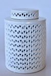 White Round Cut-out Jar 20X20CM