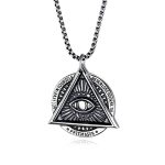 Illuminati Masonic All Seeing Eye Pendant Necklace Stainless Steel