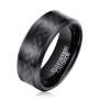 Men's Black Fiber Black Tungsten Ring - OY009 - 8