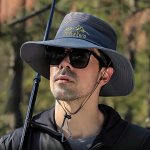 Breathable Men's Mesh Bucket Hat With Lightweight Sun Protection Windproof Rope For Outdoor Activities Such As Fishing And Mount