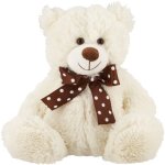 Made 4 Baby Plush Bear With Fabric Bow Cream 25CM