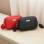 Chic Wave Pattern Mini Crossbody Bag With Sequin Detail - Stain-Resistant Faux Leather Removable Strap Zip Closure