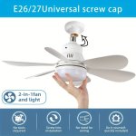 1PC Ceiling Fan With A Remote Control Multifunctional E26/E27 Socket Adjustable Light And Fan Simple Style Easy To Install Perfe