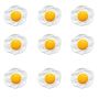 9 Pack - Fried Egg Fridge Magnets - White & Yellow
