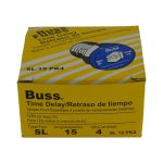 Bussmann SL-15PK4 15 Amp Time Delay Loaded Link Rejection Base Plug Fuse 125V Ul Listed 4-PACK Blue