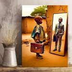 1PC Frameless Canvas Art Poster Ideal-future Concept Fashionable Affordable Home Decor Fabric Artwork Pattern Wall Art For Livin