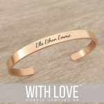 Calah Personalized Cuff Bangle Stainless Steel Regular Size: 65MM Diameter Ready In 3 Days