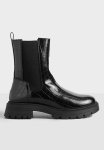 Wide Fit Back Tab Croc - Black