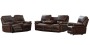 Modern Reclining Sofa With Air Leather Upholstery - Coffee
