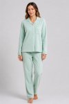 Ladies Premium Button Down Winter 2 Piece Pyjama Set – Single Jersey Brushed With Fleece