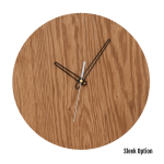 Quinn Wall Clock In Oak - 250MM Dia Natural Sleek White Second Hand