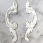 White Resin Feather Swirl White X2