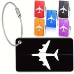5PCS Luggage Tags Set Simple Pattern Tag Steel Ring Luggage Tag Airplane Boarding Tag Travel Identification Tag Office Business
