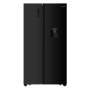 Hisense 512L Black Glass Side By Side Refrigerator With Water Dispenser A+ No Frost A+ No Frost -H670SMIB-WD