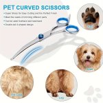 Professional Stainless Steel Dog Grooming Scissors - Right-handed Curved For Precision Trimming & Hair Repair
