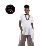 Gelato Rimini Frill Tunic Top - White M
