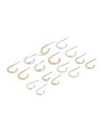 Mixed Metal Thin Round Hoop Earrings 8-PACK