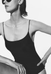 Padded-cup Swimsuit - Black