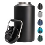 Fijinhom One Gallon Insulated Water Bottle For Travel: 2-IN-1 Straw And Spout Lid Keep Cold 24HRS Leakproof 128OZ Water Jug With