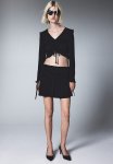 Drawstring-detail Jersey Skirt - Black