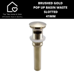 Brushed Gold Pop Up Basin Waste - Slotted - 41MM