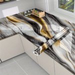 Self-adhesive Marble Wallpaper Roll - Oil & Heat Resistant Perfect For Kitchen Backsplash Stove Countertops Tiles Cabinets & Din