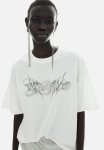 Oversized Motif-detail T-Shirt - Cream & Dystopia