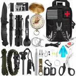 Tactical Survival Multi-function Kit -set Of 21 - 008 - Black
