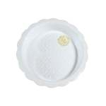 Print Ceramic Pie Dish White