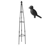 Black 120CM 3 Leg Plant Support With Bird