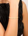 Goldair Gold Plated Cubic Zirconia Tennis & Cuff Toggle Bracelets 2-PACK