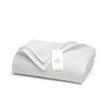 Boll & Branch Waffle Bed Blanket - King cal King White - Luxury 100% Organic Cotton - Soft Lightweight And Breathable - Textured