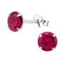 Jenna-lee 925 Sterling Silver Birthstone Jan-dec Cz Earrings Size: 6MM - July Cz Ruby