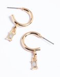 Goldair Gold Stone Drop Huggie Earrings