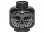 Parts Minifigure Head Mask Dark Bluish Gray And Silver Skull Pattern - Hollow Stud 3626CPB2495