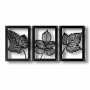 Very Leafy Black Raised Metal Wall Art Home D Cor - 184X61CM