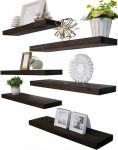 Gxyawpj Farmhouse Floating Shelves For Wall Rustic Brown Wall Shelves For Bedroom Set Of 6 Wood Shelves For Room Wall