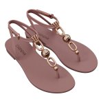 Slingback Sandals With Metal Trim - Nude - 8