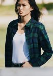 Cotton Flannel Shirt - Navy Blue Checked