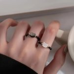 Charming Black & White Cat Beaded Ring - Perfect Gift For Girlfriend Ideal For Cat Lovers