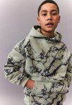 Patterned Hoodie - Light Dusty Green Marbled